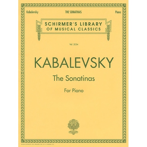 Kabalevsky - Sonatinas Op 13 1/2 For Piano (Softcover Book)