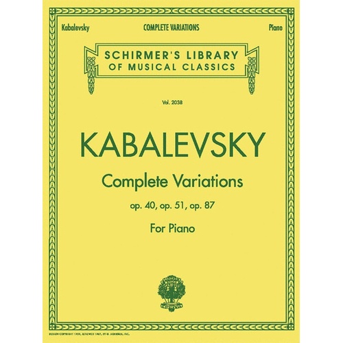 Kabalevsky - Complete Variations For Piano (Softcover Book)