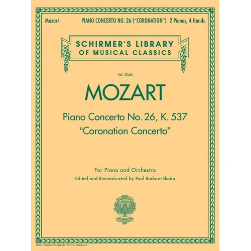 Mozart - Concerto No 26 K 537 for Two Pianos, Four Hands