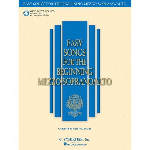 Schirmer - Easy Songs For Beginning Mezzo/Alto Book/Online Audio