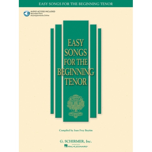 Schirmer - Easy Songs For The Beginning Tenor Book/Online Audio