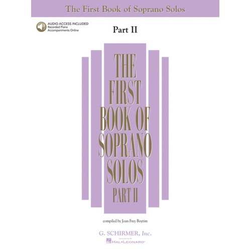 Schirmer - First Book Of Soprano Solos Pt 2 Book/Online Audio