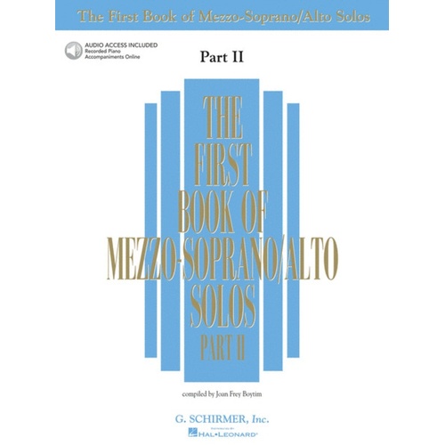 Schirmer - First Book Of Mezzo/Alto Solos Pt 2 Book/Online Audio