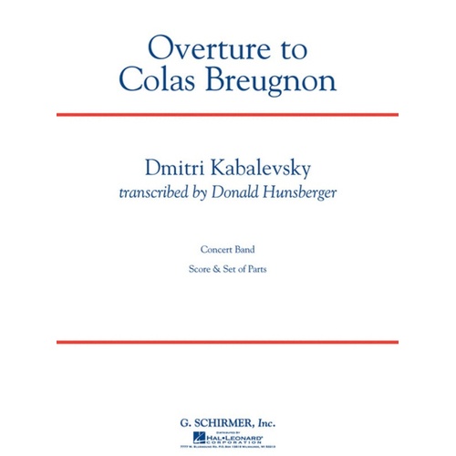 Schirmer - Kabalevksy - Overture To Colas Breugnon Concert Band 5 Score/Parts