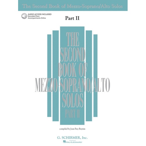 Schirmer - Second Book Of Mezzo/Alto Solos Pt 2 Book/Online Audio