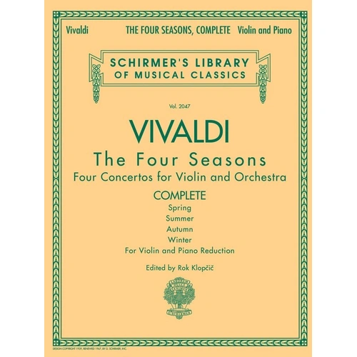 Vivaldi - The Four Seasons Complete Violin/Piano Edition, 56 Pages, G. Schirmer