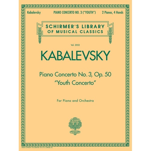 Kabalevsky Concerto No.3 Op 50(2 Pianos) (Softcover Book)