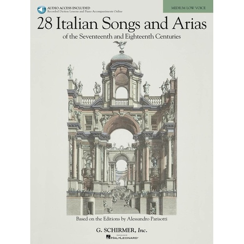 28 Italian Songs and Arias for Medium Low Voice Book