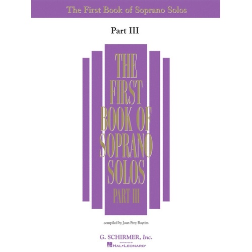 Schirmer - First Book Of Soprano Solos Pt 3
