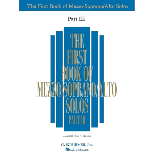 Schirmer - First Book Of Mezzo Soprano/Alto Solos Pt 3