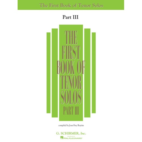 Schirmer - First Book Of Tenor Solos Pt 3