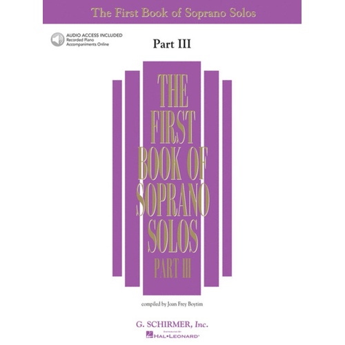 Schirmer - First Book Of Soprano Solos Pt 3 Book/Online Audio