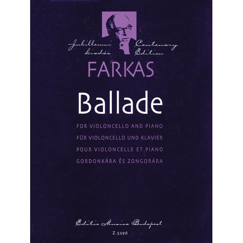 Ballade For Cello and Piano (Softcover Book)