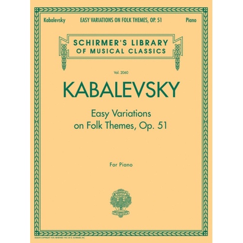 Kabalevsky - Easy Variations Op 51 Piano (Softcover Book)