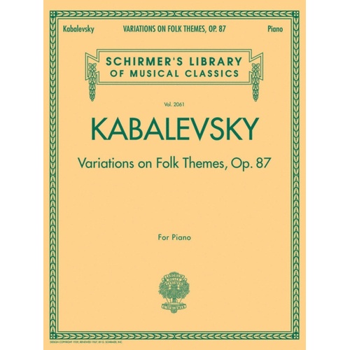 Kabalevsky - Easy Variations Op 87 Piano (Softcover Book)