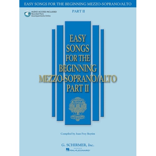 Easy Songs for the Beginning Mezzo-Soprano/Alto - Part II by G. Schirmer, Inc.