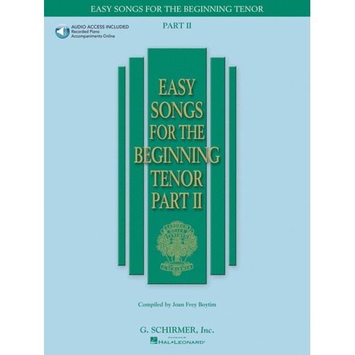 Schirmer - Easy Songs For Beginning Tenor Pt 2 Book/Online Audio