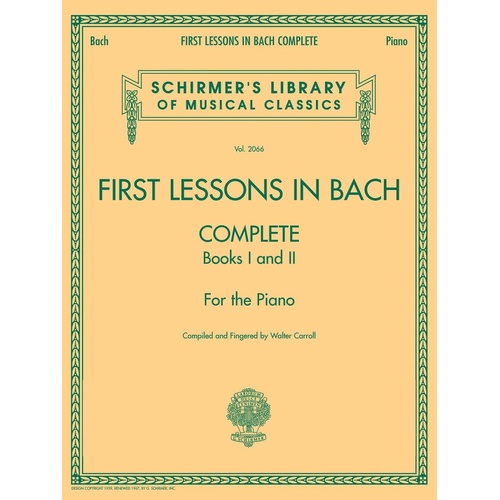 First Lessons In Bach Complete 1 and 2 Piano (Softcover Book)