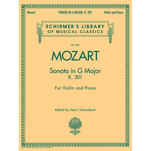 Mozart Violin Sonata In G K.301 Violin/Piano 