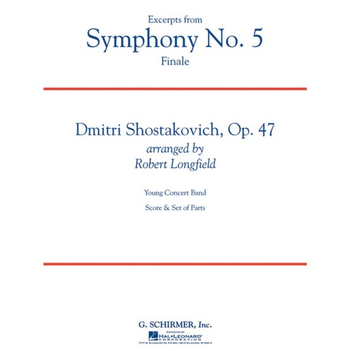 Schirmer - Excerpts From Symphony No 5 Finale Concert Band 3 Score/Parts