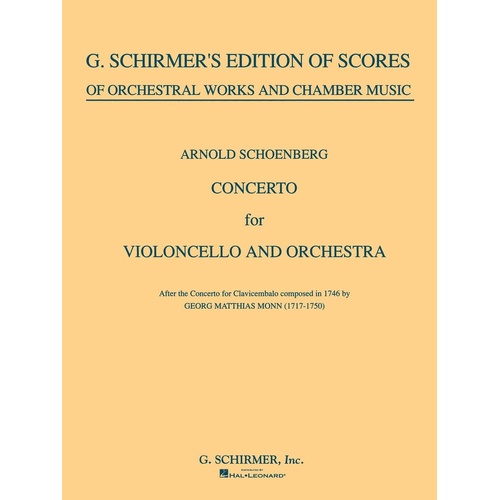Schoenberg Concerto Cello/Piano Reduction 