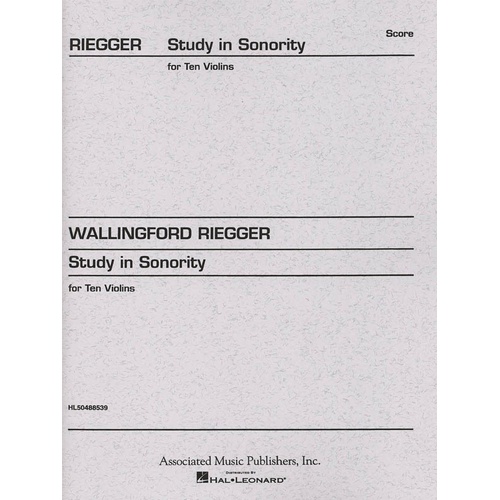 Riegger - Study In Sonority Op 7 For 10 Violins Score