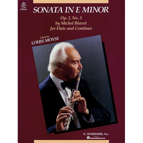 Blavet - Sonata in E Minor Op. 2 No. 3 for Flute and Piano, 16 Pages, Published by G. Schirmer, Inc.