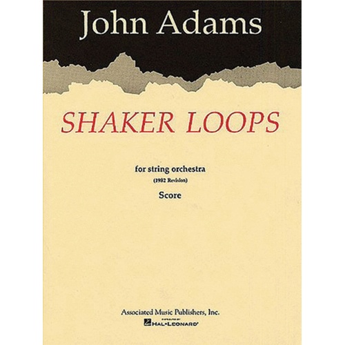 Adams - Shaker Loops So Full Score