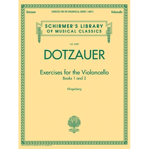 Dotzauer Exercises for Cello Books 1 and 2, 96 Pages, Schirmer's Library of Musical Classics