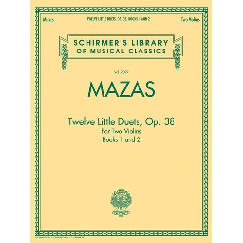 Mazas - Twelve Little Duets for Two Violins Op. 38, Books 1 & 2, Violin Duet Edition