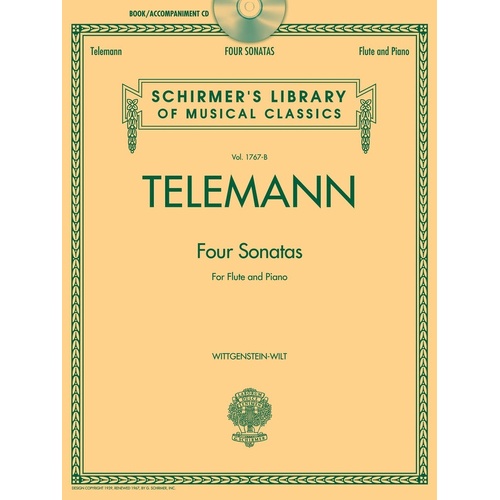 Telemann - 4 Sonatas Flute/Piano Book/Online Audio (Softcover Book/Online Audio)