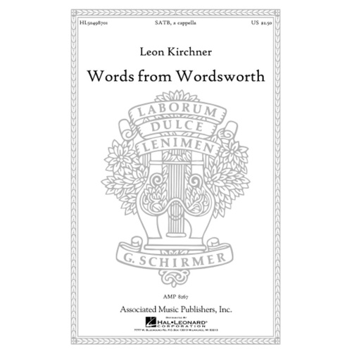 Words From Wordsworth SATB A Cappella
