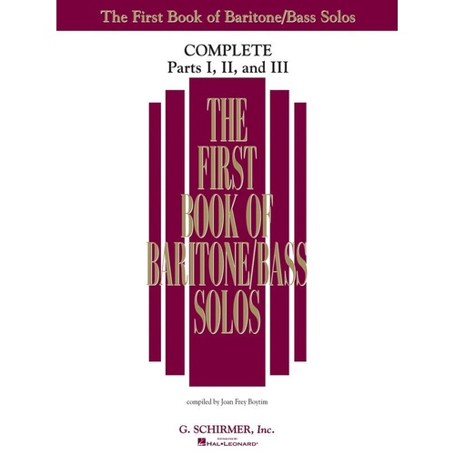 First Book of Baritone/Bass Solos Complete by G. Schirmer, Inc.