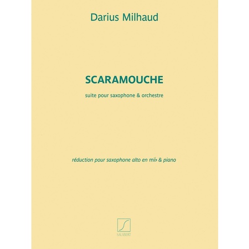 Milhaud - Scaramouche Alto Saxophone/Piano