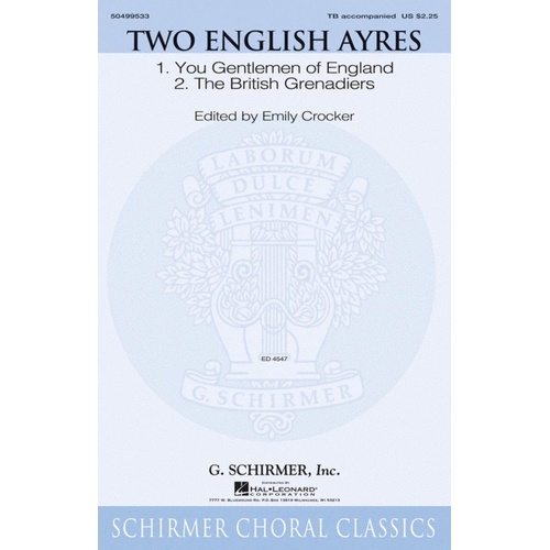 Schirmer - Two English Ayres Tb