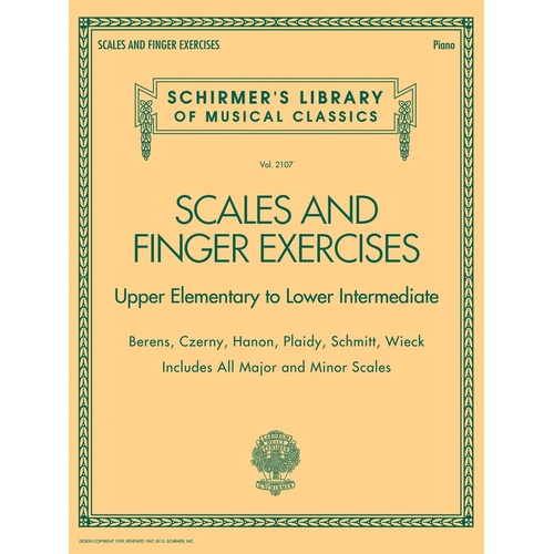 Schirmer - Scales And Finger Exercises Upper Elem-Lower Interm