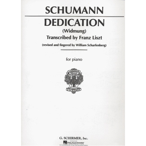 Schumann - Dedication (Windmung) Piano Arr Liszt (Softcover Book)