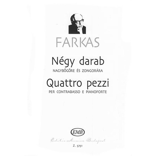 Quattro Pezzi (4 Pieces) Double Bass/Piano 
