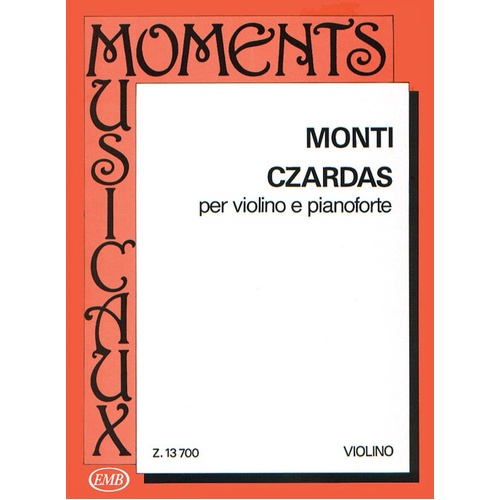 Monti -Czardas For Violin/Piano (Softcover Book)