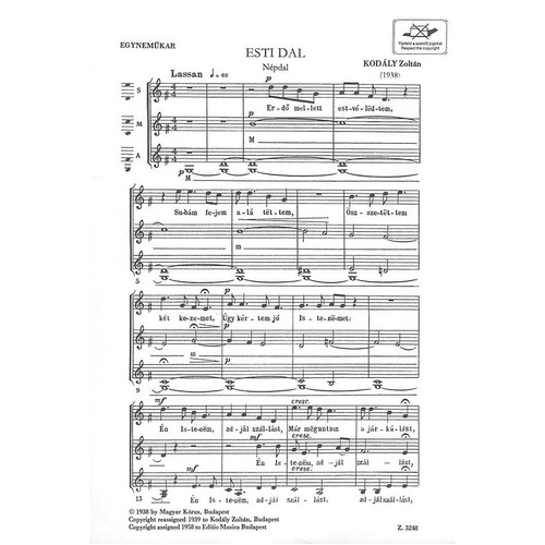 Esti Dal Evening Song SSA (Octavo)