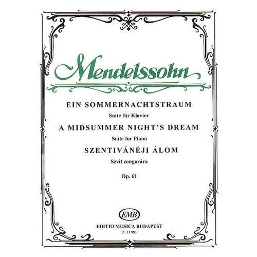 Midsummer Nights Dream Suite Piano Op 61 (Softcover Book)