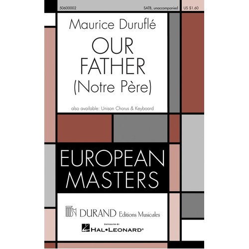 Our Father (Notre Pere) SATB (Octavo)