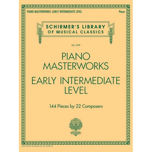 Piano Masterworks Early Intermediate Level - 144 Pieces for Piano Solo by Various Composers, 192 Pages, G. Schirmer Edition