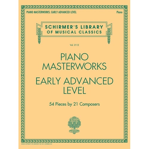 Piano Masterworks - Early Advanced Level, G. Schirmer, Inc., Piano Solo, 232 Pages