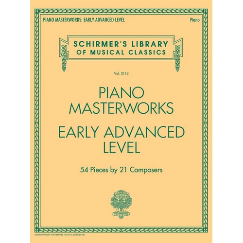 Piano Masterworks - Early Advanced Level by G. Schirmer, Inc., 232 Pages, Piano Solo