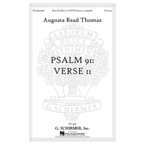 Psalm 91 Verse Ii Boys & Men Or SATB A Cappella