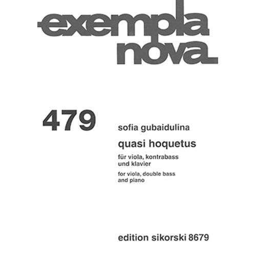Quasi Hoquetus Vla/Double Bass/Piano (Set of Parts)