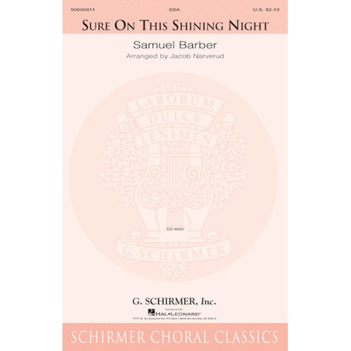 Sure On This Shining Night SSA