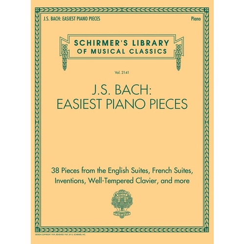 Schirmer - Js Bach - Easiest Piano Pieces