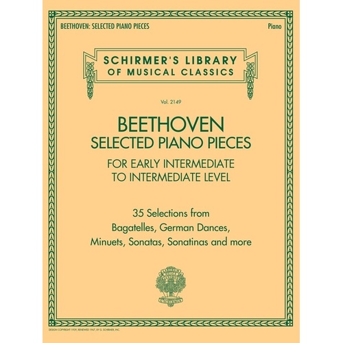 Beethoven Selected Piano Pieces for Early Intermediate to Intermediate Pianists